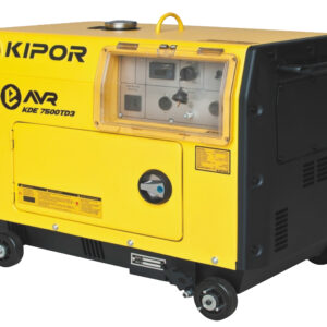 Groupe électrogène KIPOR KDE7500TD3 diesel 7600 Watts triphasé, insonorisé et E-AVR
